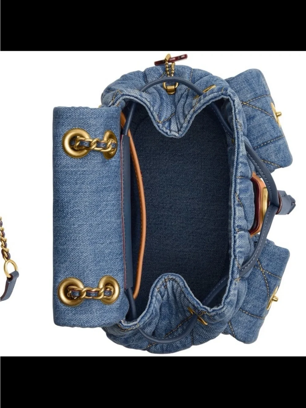 Coach quilted denim